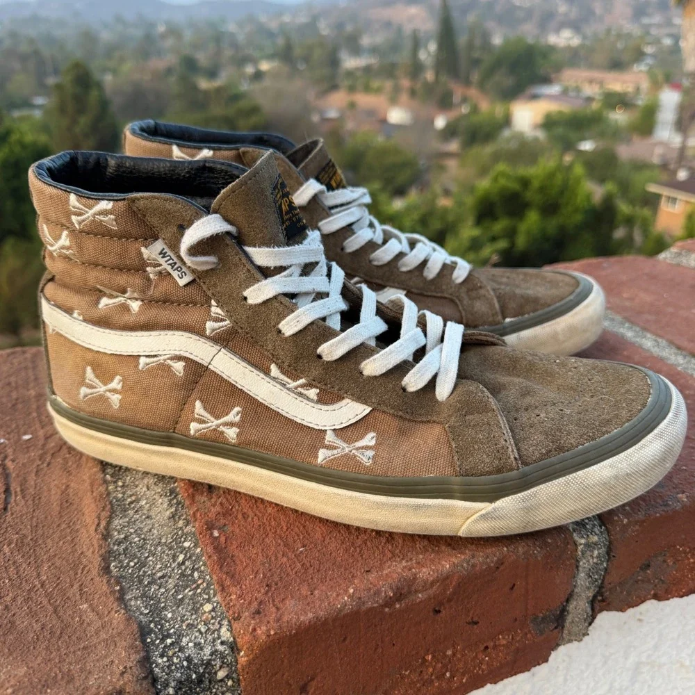 Vans Vault x WTAPS OG Sk8-Hi LX Olive Crossbones High Top Sneakers Mens 11.5